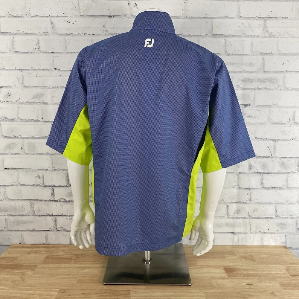 DryJoys FootJoy Windbreaker Men's‎ Medium Pullover Short Sleeve Blue Golfing